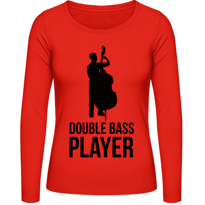 Double Bass Player Vrouwen Lange Mouw Shirt contain pic