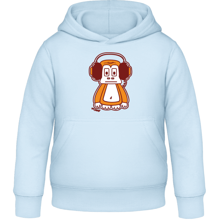 Monkey With Headphones Kids Hoodie contain pic
