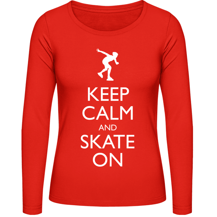 Keep Calm and Inline Skate on Langermet skjorte for kvinner contain pic