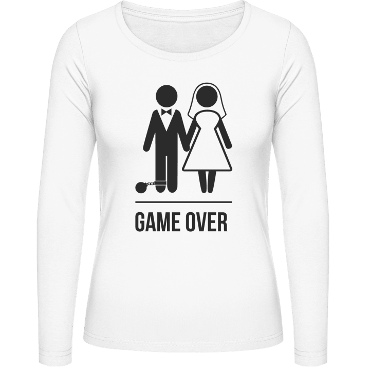 Game Over Groom's End Langermet skjorte for kvinner contain pic