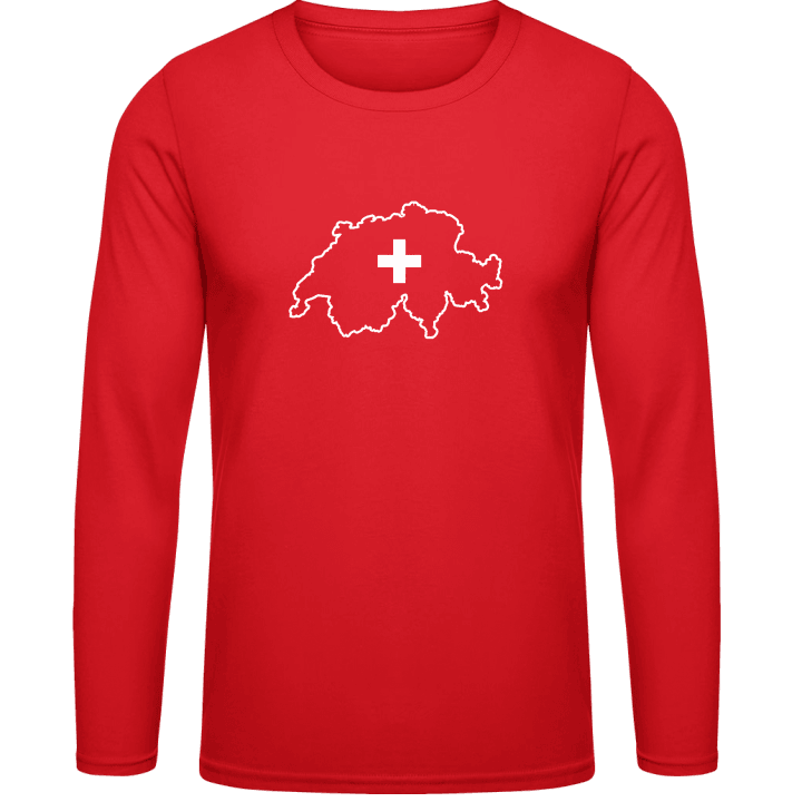 Switzerland Swiss Map Langermet skjorte contain pic