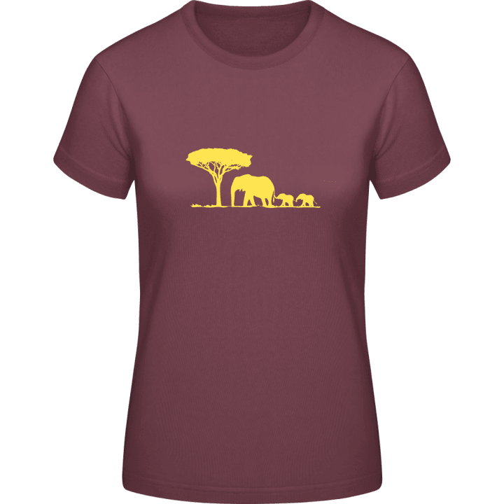 Elephant Family Landscape T-shirt för kvinnor 0 image