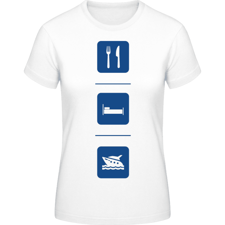 Eat Sleep Ship Camiseta de mujer contain pic
