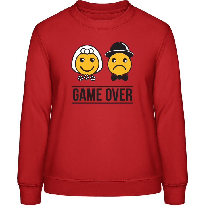 Bride and Groom Smiley Game Over Sweatshirt för kvinnor contain pic