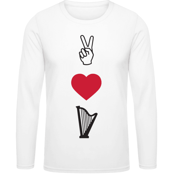 Peace Love Harp Playing T-shirt à manches longues contain pic