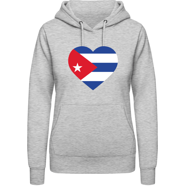 Cuba Heart Flag Hoodie för kvinnor contain pic