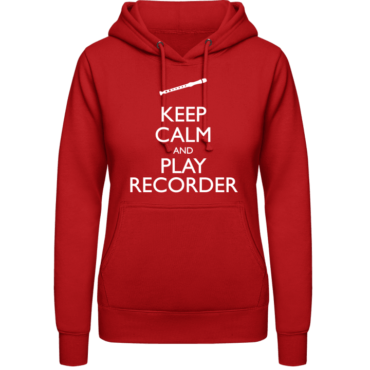 Keep Calm And Play Recorder Felpa con cappuccio da donna contain pic
