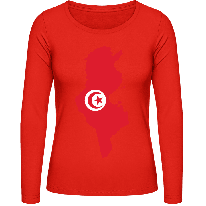 Tunisia Map Langermet skjorte for kvinner contain pic