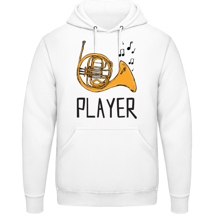 French Horn Player Illustration Felpa con cappuccio contain pic