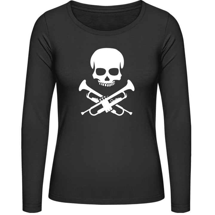 Trumpeter Skull Vrouwen Lange Mouw Shirt contain pic