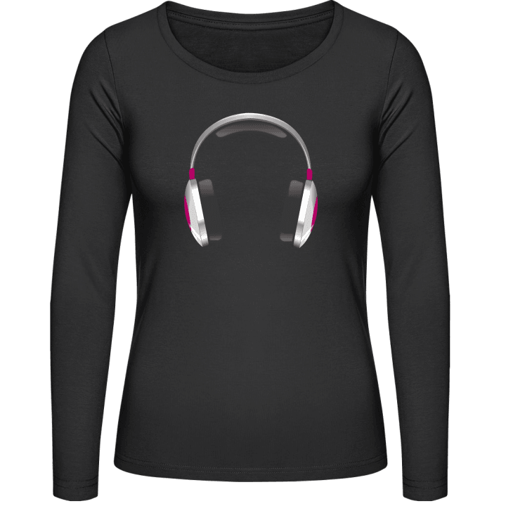 Headphones Illustration Langermet skjorte for kvinner contain pic
