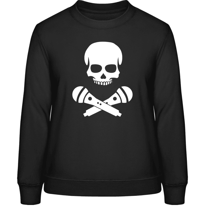 Singer Skull Microphones Sweatshirt för kvinnor contain pic