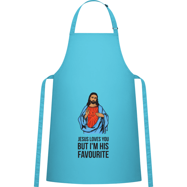 Jesus Loves You But I'm His Favourite Kitchen Apron contain pic
