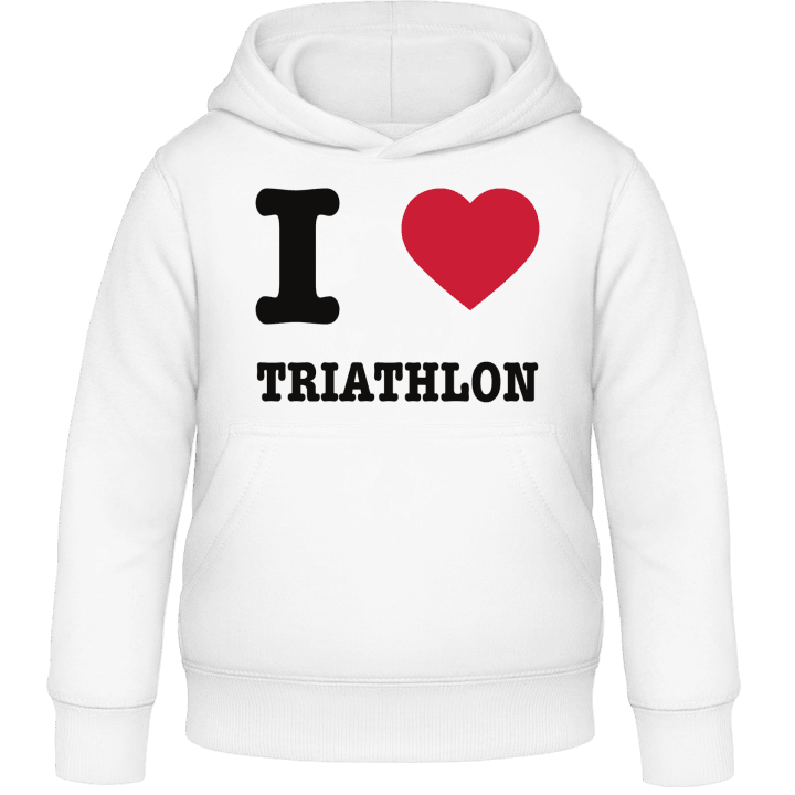 I Love Triathlon Felpa con cappuccio per bambini contain pic