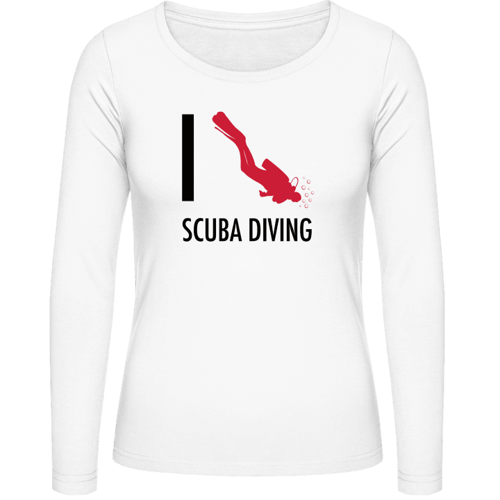 I Love Scuba Diving Langermet skjorte for kvinner contain pic