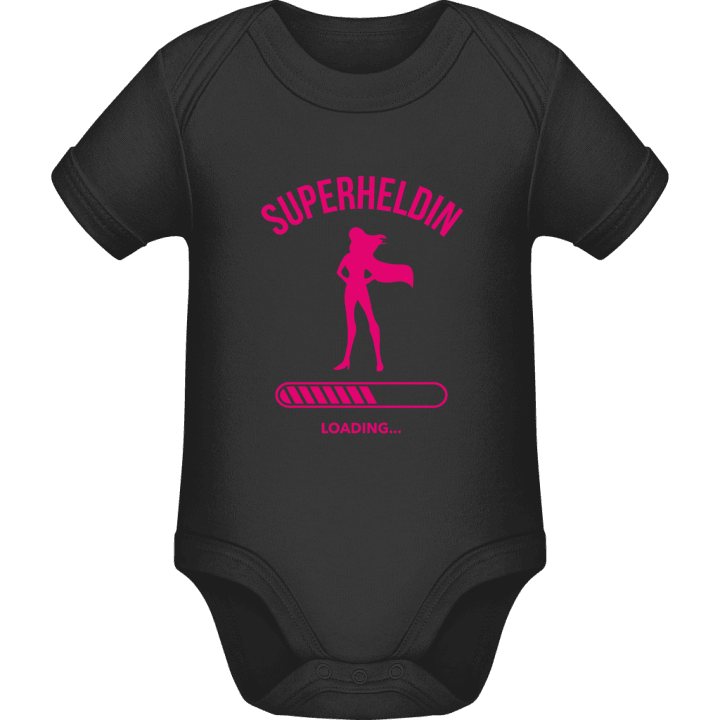 Superheldin Loading Silhouette Baby romper kostym contain pic