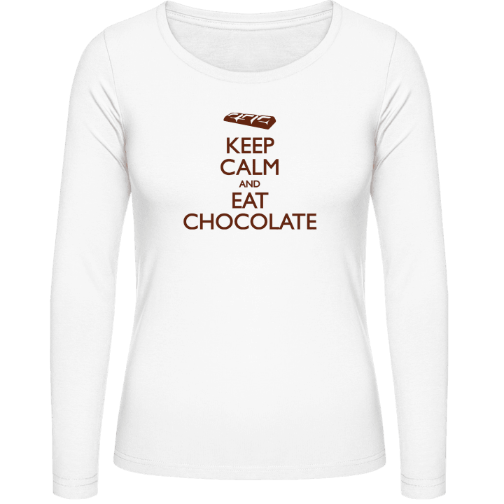Keep Calm And Eat Chocolate Frauen Langarmshirt contain pic