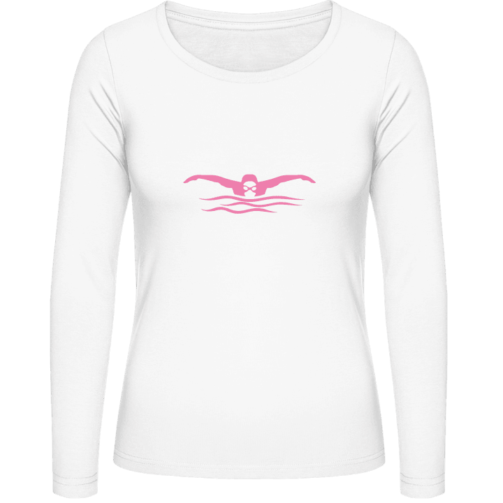 schwimmer Silhouette Frauen Langarmshirt contain pic