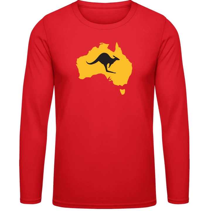 Australian Map with Kangaroo Langermet skjorte contain pic