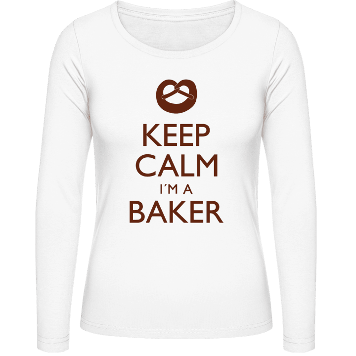 Keep Calm I'm A Baker Vrouwen Lange Mouw Shirt contain pic
