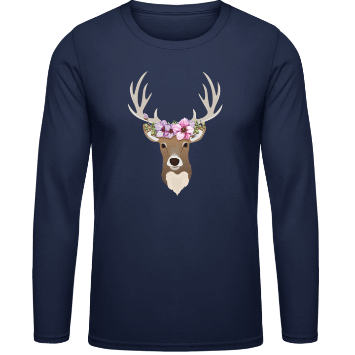Deer With Flowers Long Sleeve Shirt 0 image