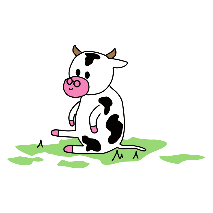 Cute Cow Grass Stof taske 0 image