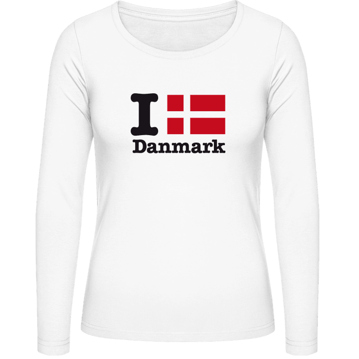 I Love Danmark Langermet skjorte for kvinner contain pic