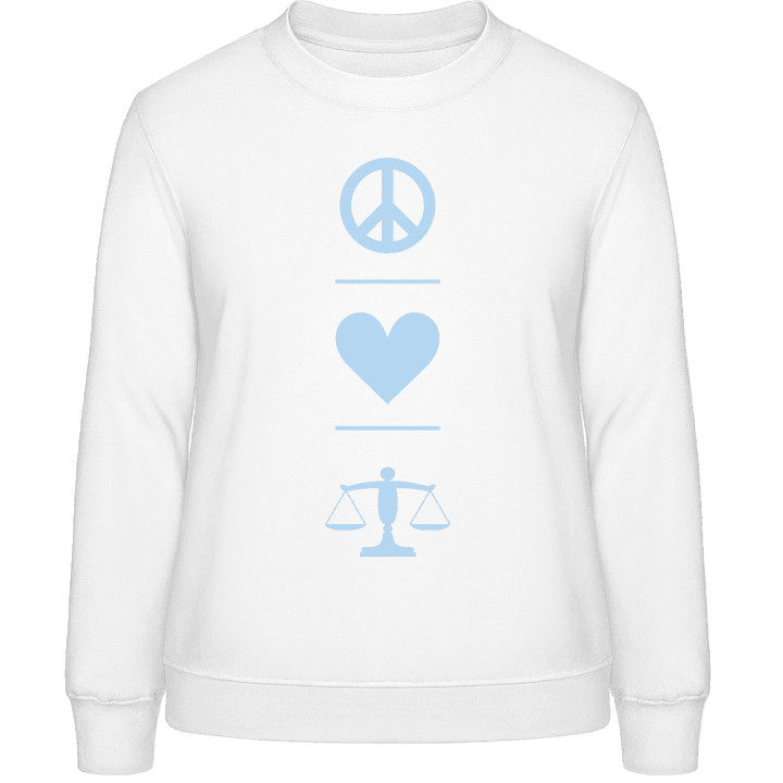 Peace Love Justice Frauen Sweatshirt contain pic