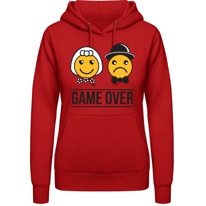 Bride and Groom Smiley Game Over Sudadera con capucha para mujer contain pic