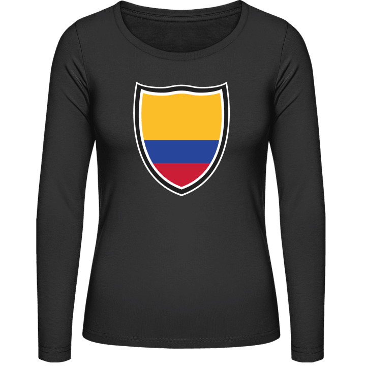 Colombia Flag Shield Langermet skjorte for kvinner contain pic