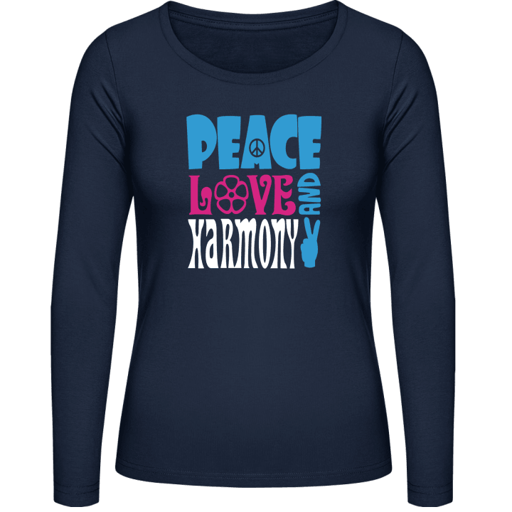 Peace Love Harmony Langermet skjorte for kvinner contain pic