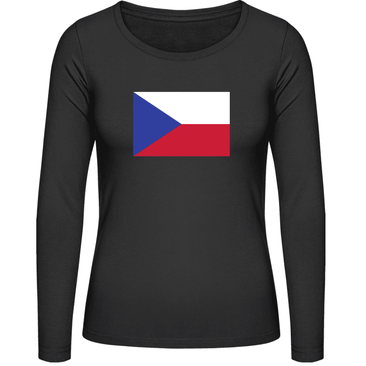 Czechia Flag Langermet skjorte for kvinner contain pic