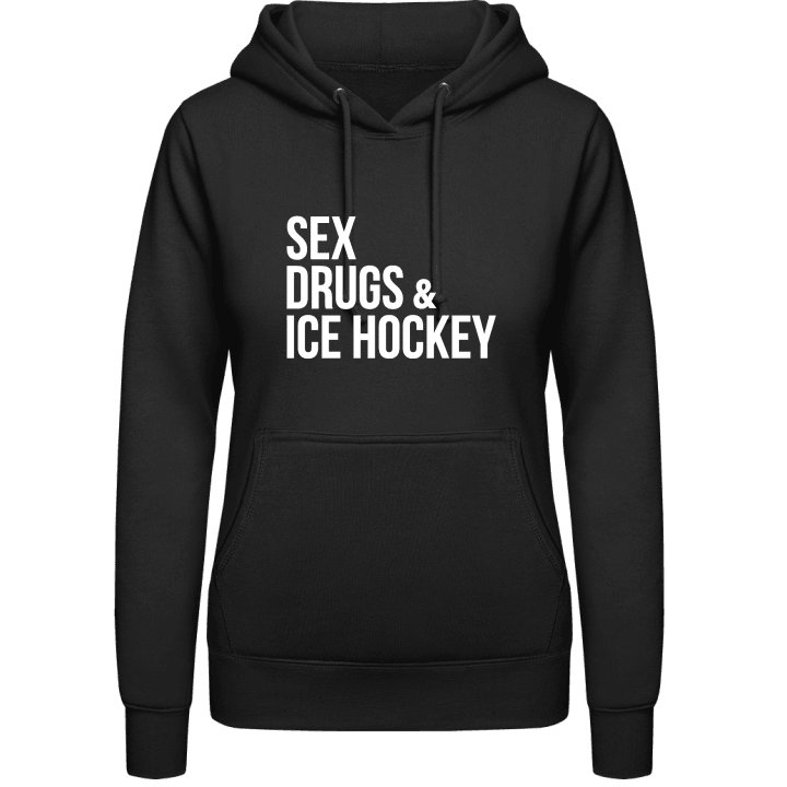 Sex Drugs Ice Hockey Felpa con cappuccio da donna contain pic