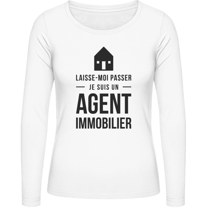 Laisse-moi passer je suis un agent immobilier Vrouwen Lange Mouw Shirt 0 image