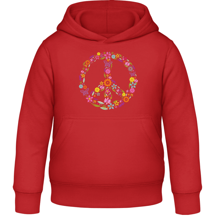 Peace Sign with Flowers Kids Hoodie contain pic