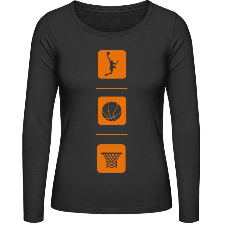 Basketball Icons Camisa de manga larga para mujer contain pic
