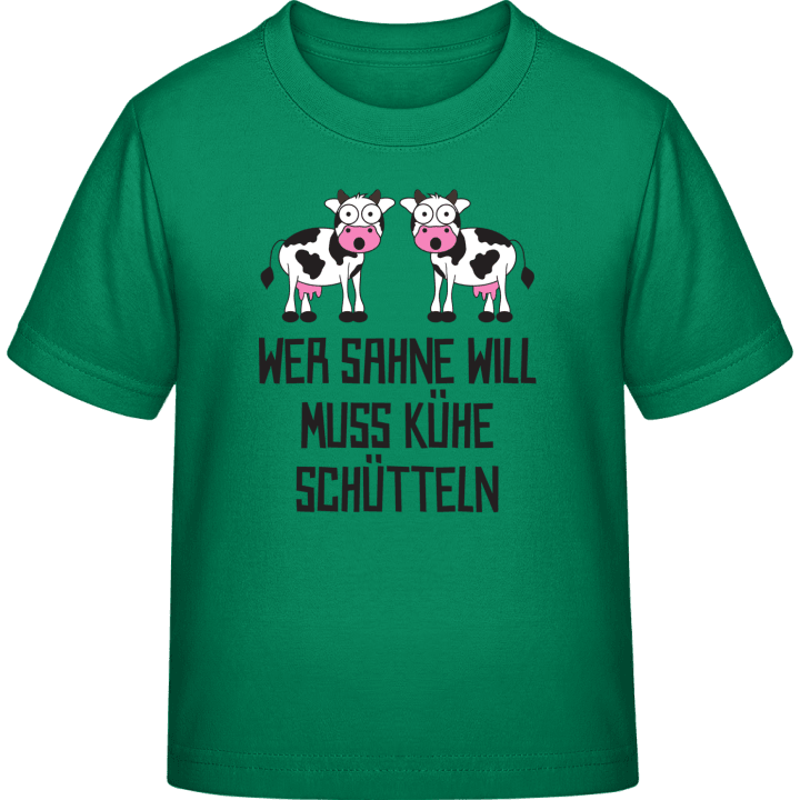 Wer Sahne will muss Kühe schütteln Kinderen T-shirt contain pic