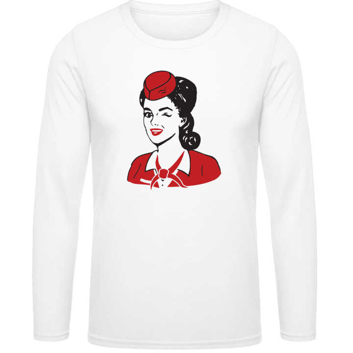 Retro Stewardess T-shirt à manches longues contain pic