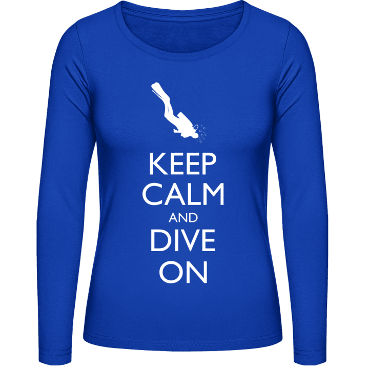Keep Calm and Dive on Vrouwen Lange Mouw Shirt contain pic