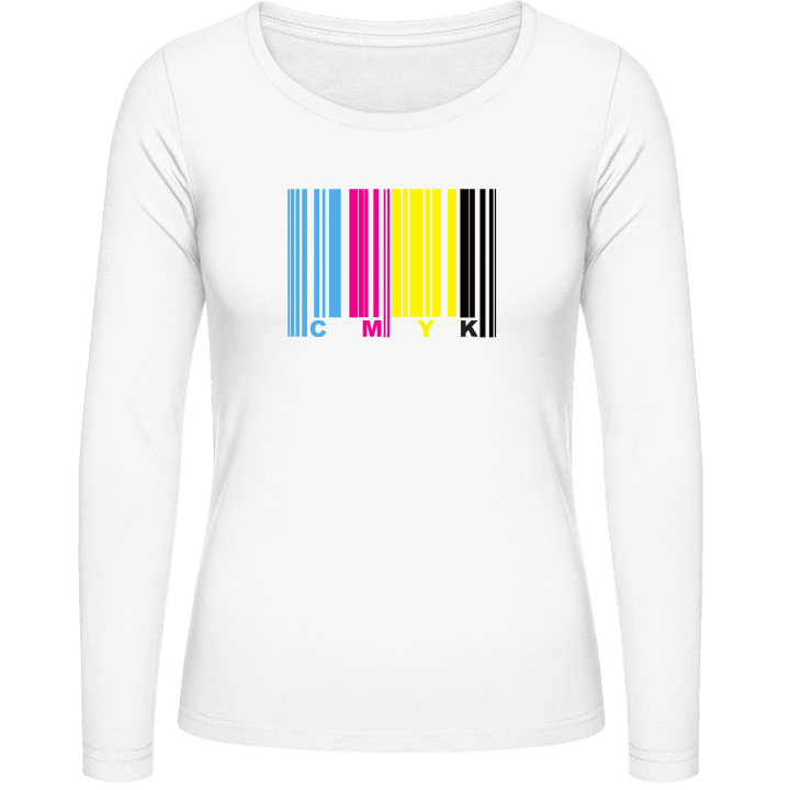 CMYK Barcode T-shirt à manches longues pour femmes contain pic