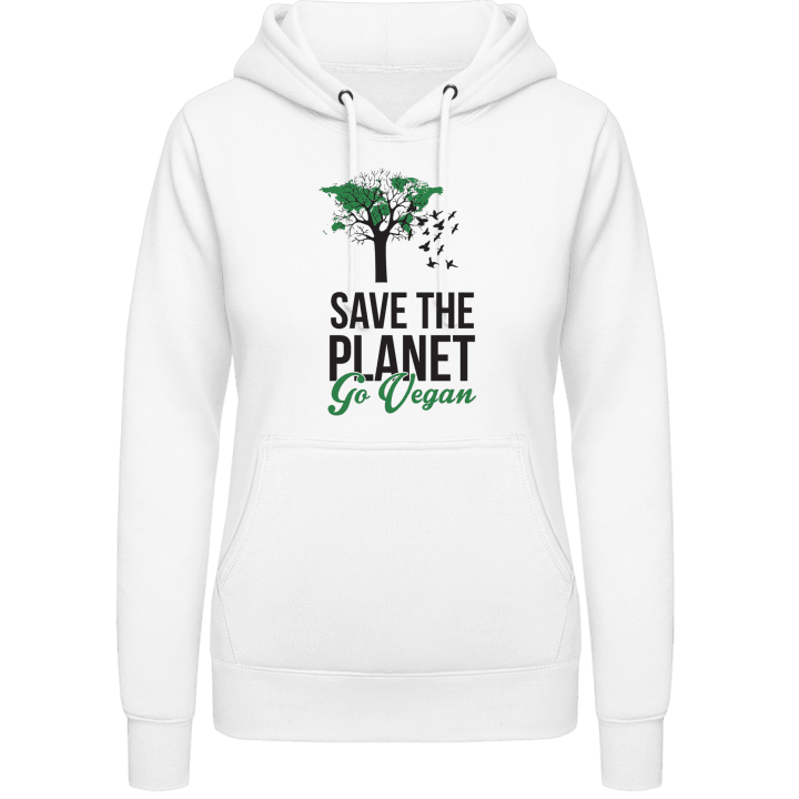 Save The Planet Go Vegan Frauen Kapuzenpulli contain pic