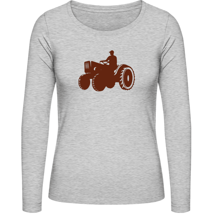 Farmer With Tractor Langermet skjorte for kvinner contain pic