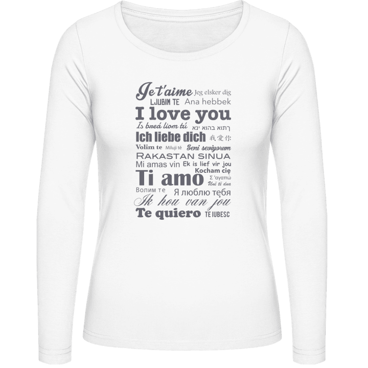 I Love You International Langermet skjorte for kvinner contain pic