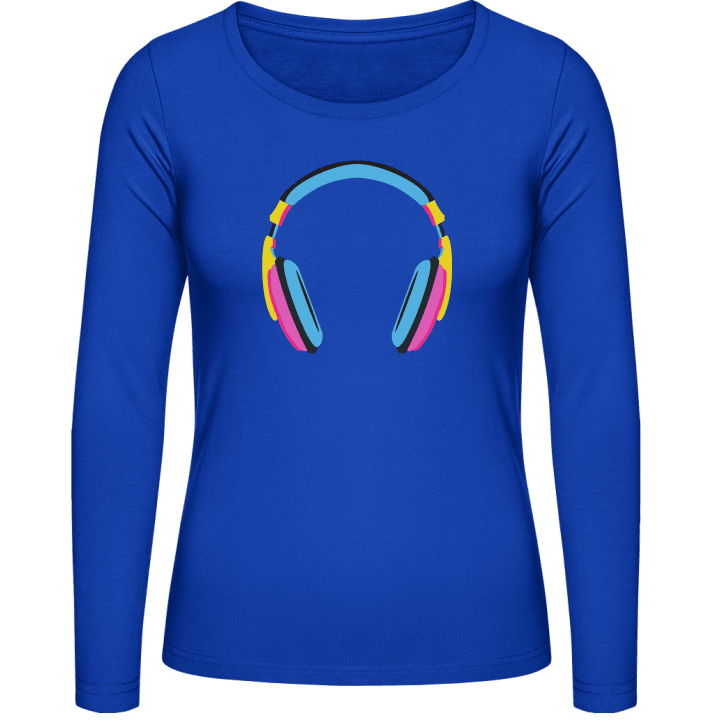 Funky Headphone Langermet skjorte for kvinner contain pic
