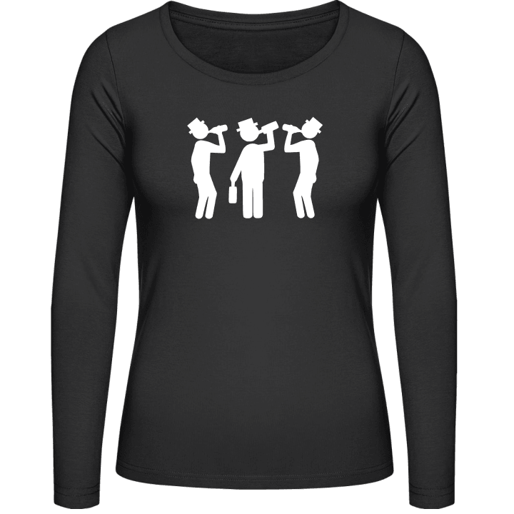 Drinking Group Silhouette Frauen Langarmshirt contain pic
