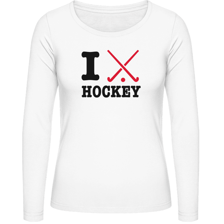 I Heart Field Hockey T-shirt à manches longues pour femmes contain pic
