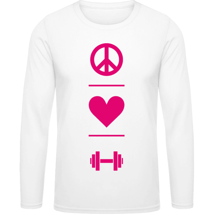 Peace Love Fitness Training T-shirt à manches longues contain pic
