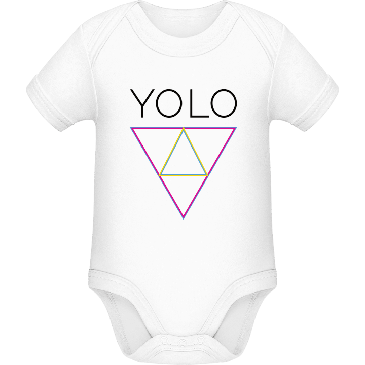 YOLO Triangle Baby romper kostym contain pic