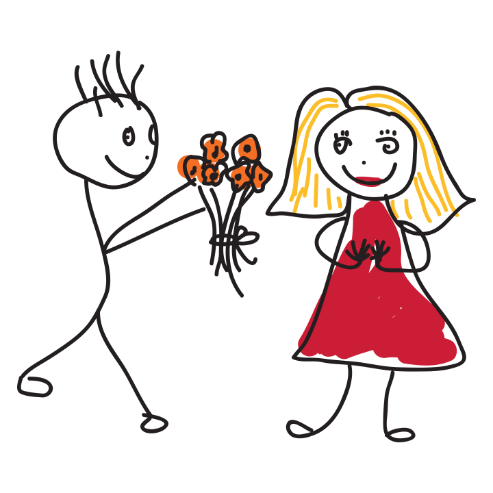 Couple in Love with Flowers Comic Hoodie för kvinnor 0 image