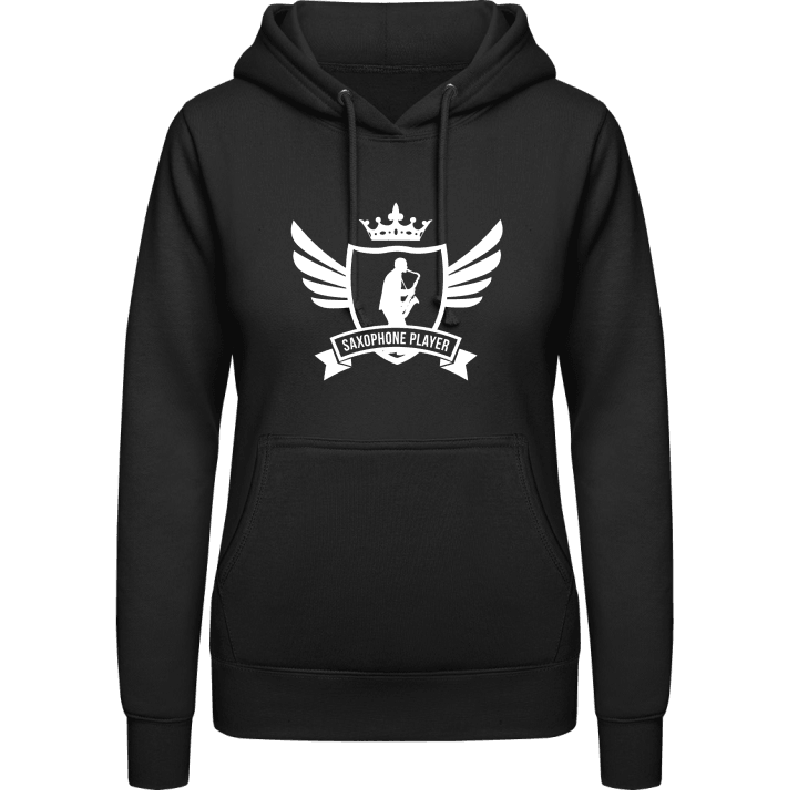 Saxophone Player Winged Hoodie för kvinnor contain pic